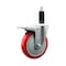 Service Caster 5'' Red Poly Swivel 1-1/8'' Expanding Stem Caster Total Lock Brake SCC-EXTTL20S514-PPUB-RED-118 - alternate 1